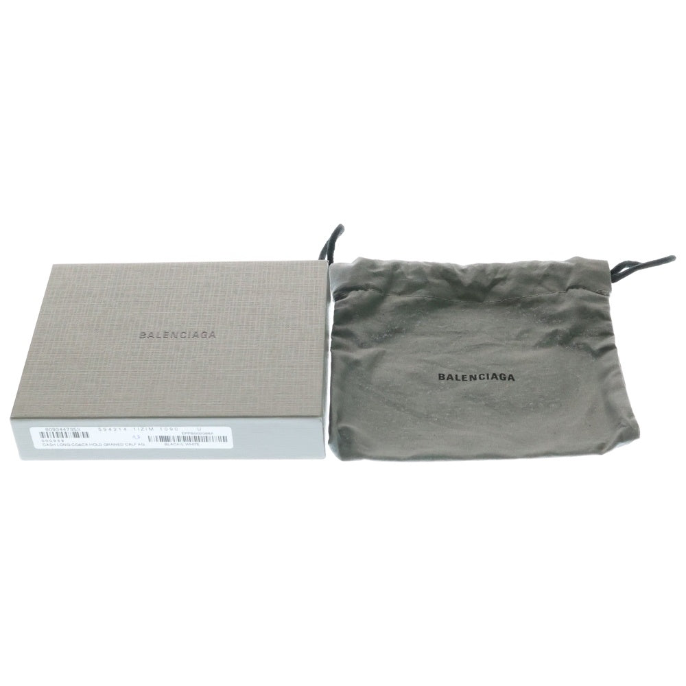 BALENCIAGA(バレンシアガ) CASH COIN AND CARD HOLDER ロゴデザインレザーキャッシュコインアンドカードホルダーケース ブラック 594214