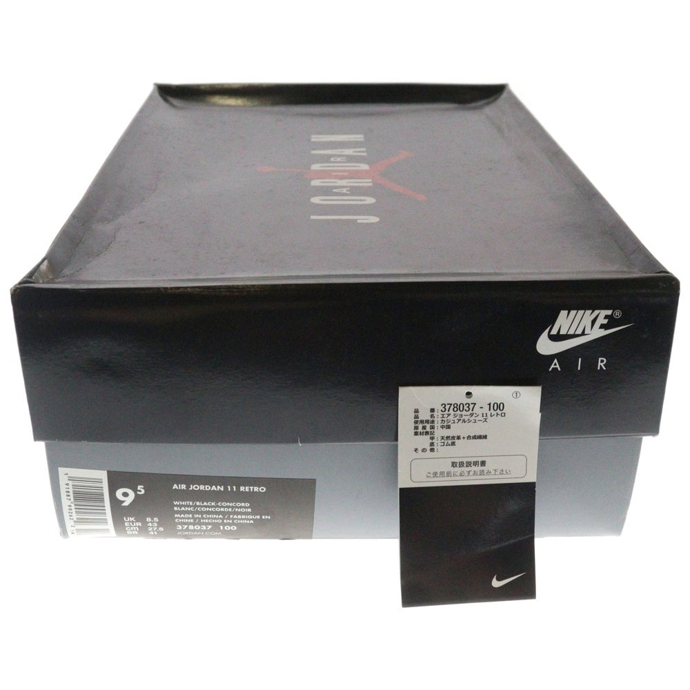 NIKE(ナイキ) Air Jordan 11 Retro Concord 2018 エアジョーダン11 レトロ コンコルド ハイカットスニーカー ホワイト/ブラック US9.5/27.5cm 378037-100