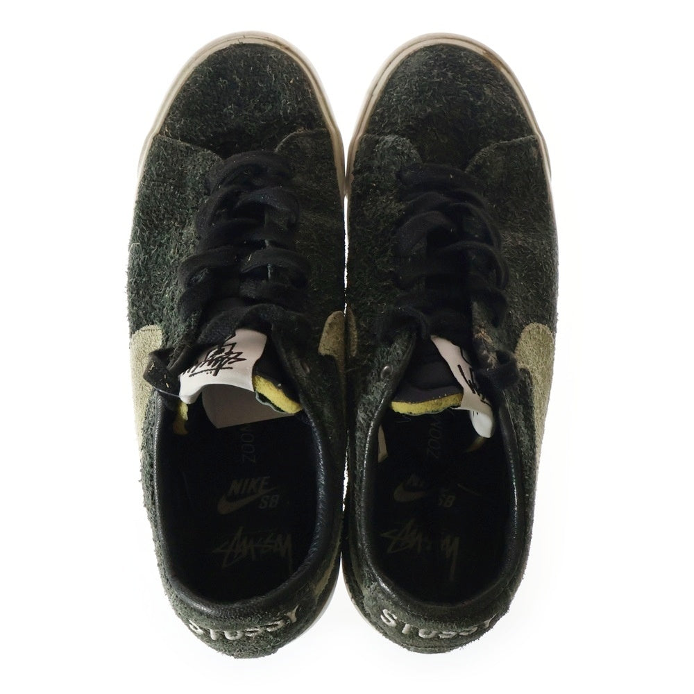 NIKE SB(ナイキエスビー) ×Stussy Blazer Low ステューシー ブレーザー ローカットスニーカー カーキ US9.5/27.5cm BQ6449-001