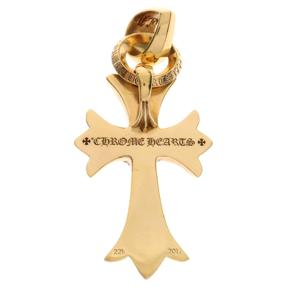 CHROME HEARTS(クロムハーツ) 22K CH CRS HRT P/DIA W/BALE スモールCHクロスハート PAVEダイヤ ネックレストップ ゴールド
