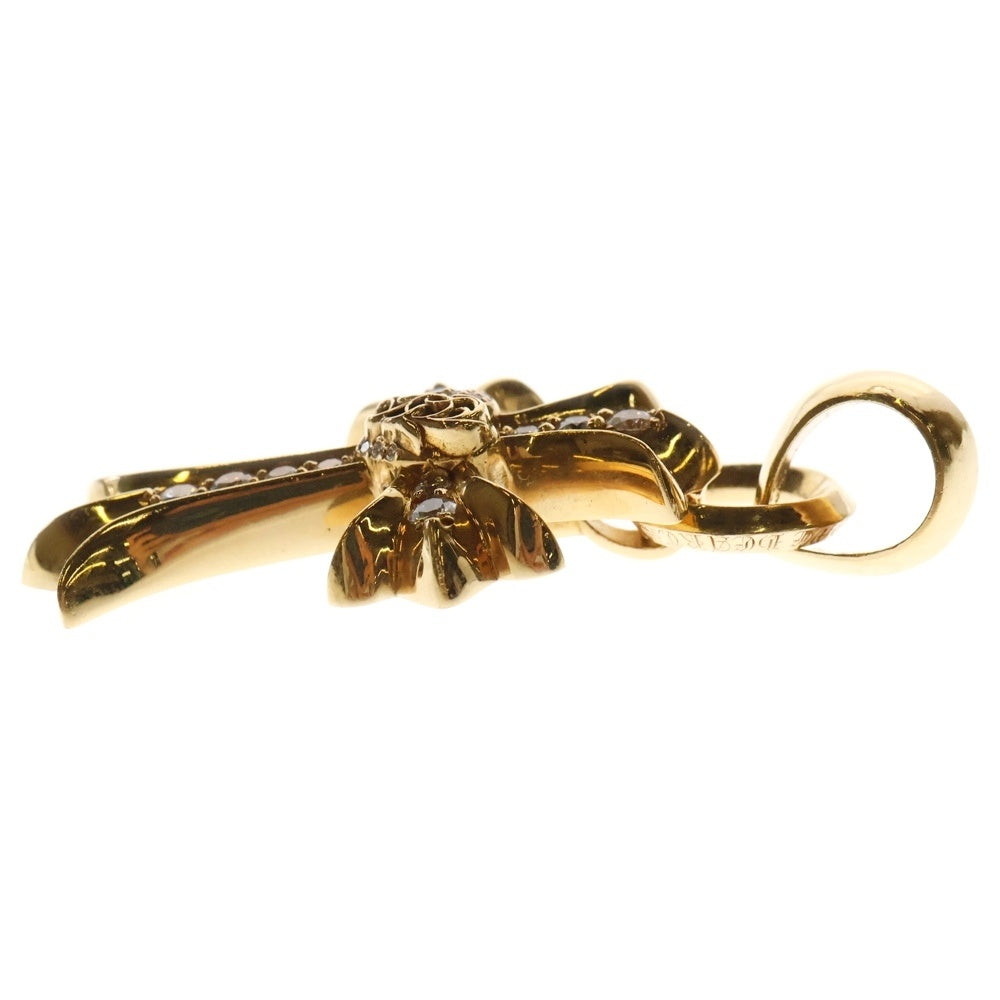 CHROME HEARTS(クロムハーツ) 22K CH CRS HRT P/DIA W/BALE スモールCHクロスハート PAVEダイヤ ネックレストップ ゴールド