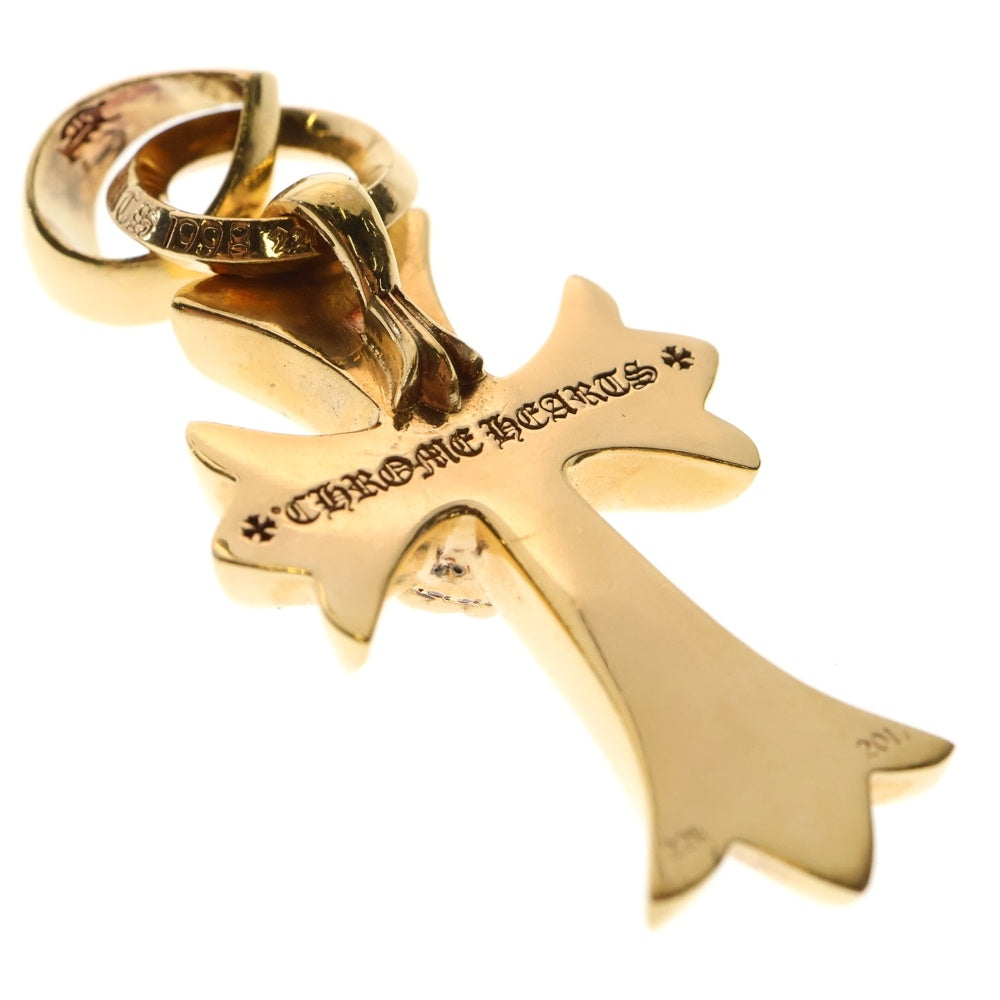CHROME HEARTS(クロムハーツ) 22K CH CRS HRT P/DIA W/BALE スモールCHクロスハート PAVEダイヤ ネックレストップ ゴールド