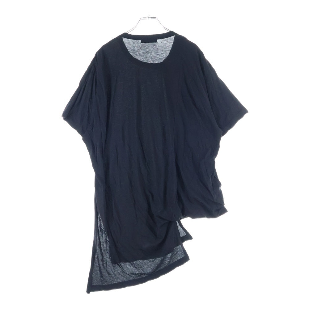 Yohji Yamamoto POUR HOMME(ヨウジヤマモト プールオム) ディオラマ サイドスリットクルーネック半袖Tシャツカットソー ブラック HZ-T70-999