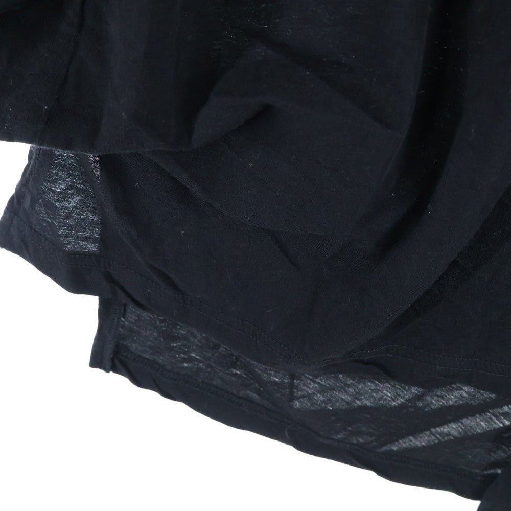 Yohji Yamamoto POUR HOMME(ヨウジヤマモト プールオム) ディオラマ サイドスリットクルーネック半袖Tシャツカットソー ブラック HZ-T70-999