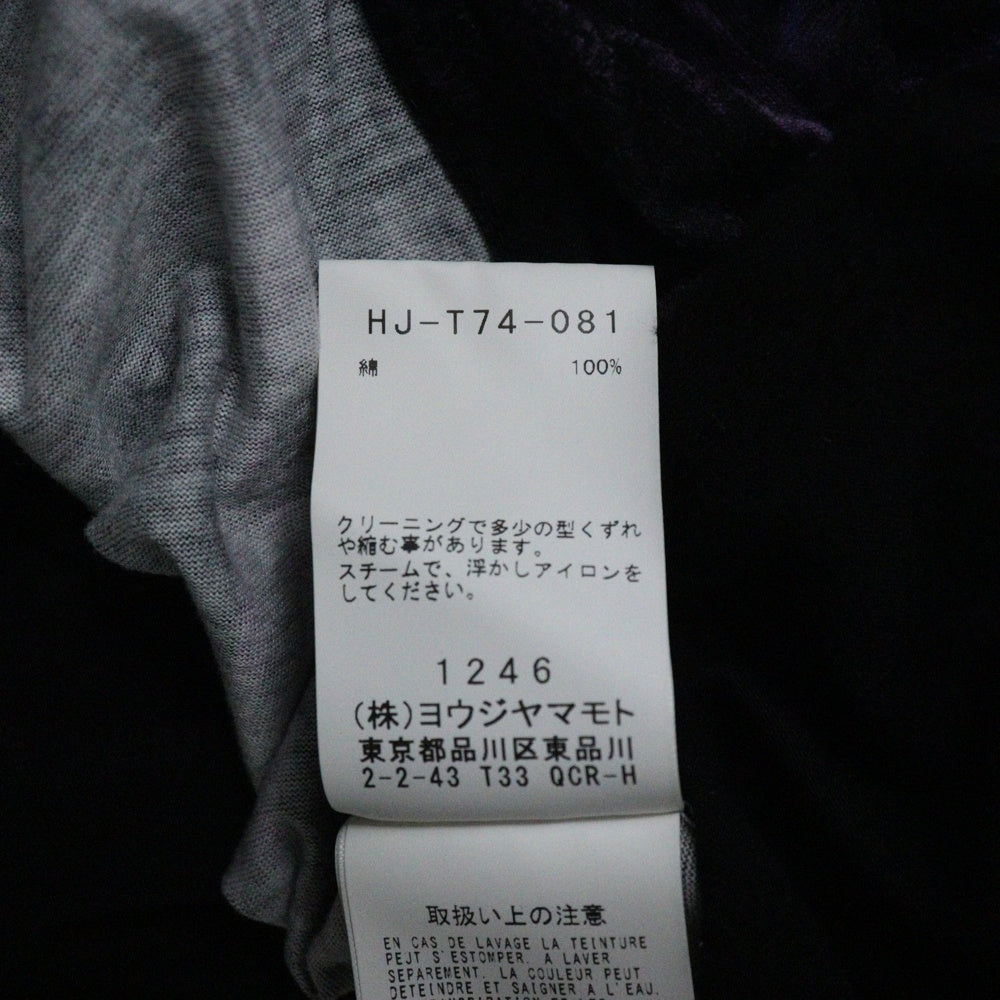 Yohji Yamamoto POUR HOMME(ヨウジヤマモト プールオム) 23AW 柄切り替え前後差CD 変形長袖シャツ ブラック HJ-T74-081