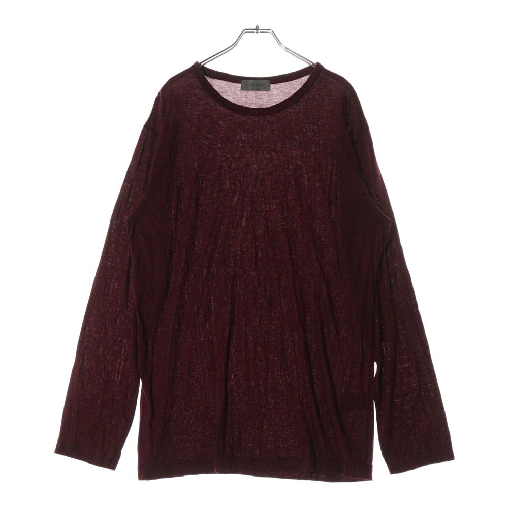 Yohji Yamamoto POUR HOMME(ヨウジヤマモト プールオム) 22SS クルーネック長袖Tシャツカットソー レッド HG-T21-270