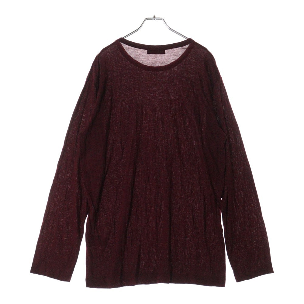 Yohji Yamamoto POUR HOMME(ヨウジヤマモト プールオム) 22SS クルーネック長袖Tシャツカットソー レッド HG-T21-270