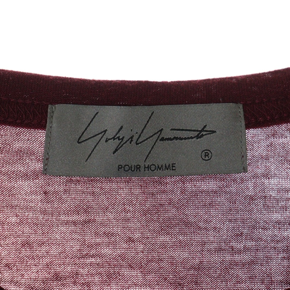 Yohji Yamamoto POUR HOMME(ヨウジヤマモト プールオム) 22SS クルーネック長袖Tシャツカットソー レッド HG-T21-270