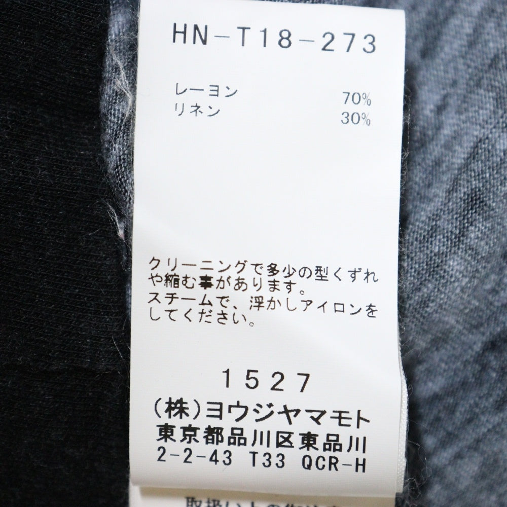 BLACK Scandal Yohji Yamamoto(ブラックスキャンダルヨウジヤマモト) 20SS 顔柄丸首A 内田すずめ 狂っても生きてるからね クルーネック半袖Tシャツカットソー ブラック HN-T18-273