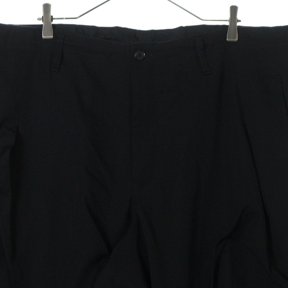 Yohji Yamamoto POUR HOMME(ヨウジヤマモト プールオム) 23SS ランダムタックウールワイドスラックスパンツ ブラック HZ-P54-100