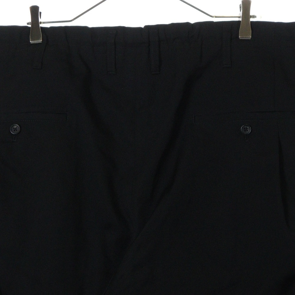 Yohji Yamamoto POUR HOMME(ヨウジヤマモト プールオム) 23SS ランダムタックウールワイドスラックスパンツ ブラック HZ-P54-100