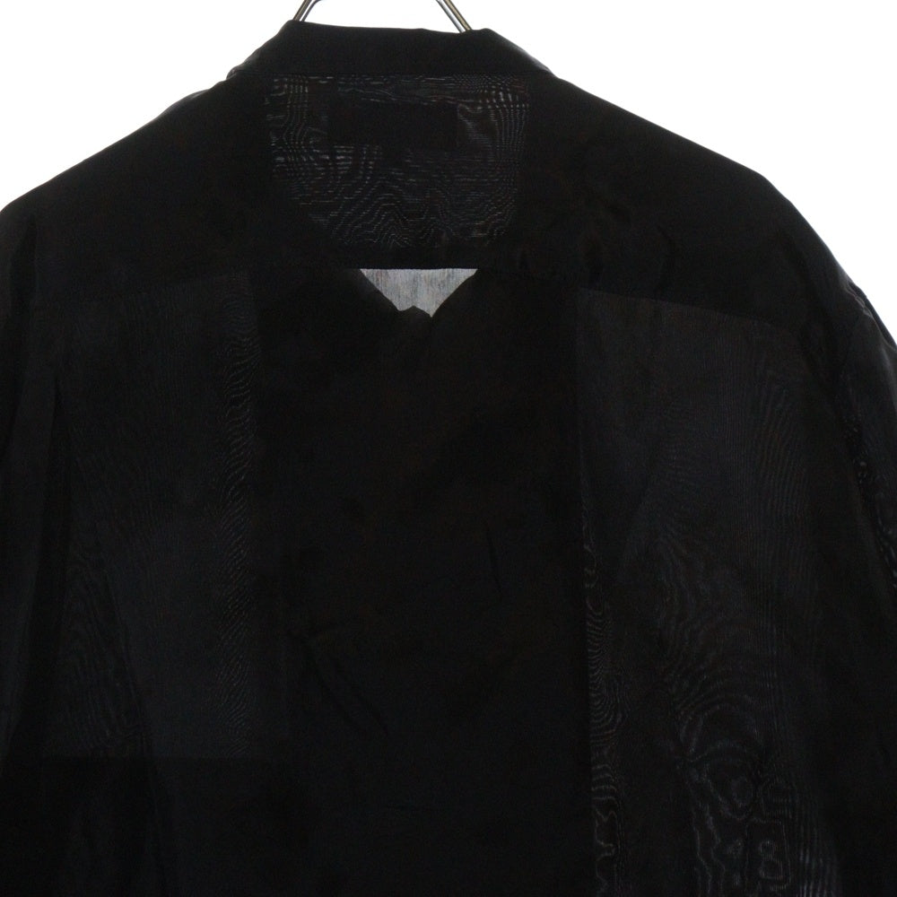 Yohji Yamamoto POUR HOMME(ヨウジヤマモト プールオム) 20AW Asymmetry Stand Blouse 総柄アシンメトリースタンドカラーロング丈長袖シャツブラウス ブラック HR-B16-211