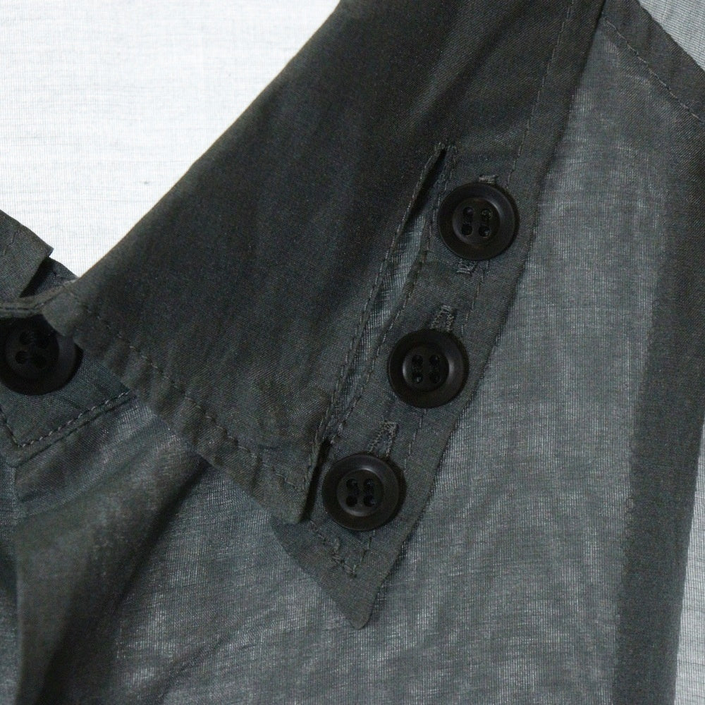 Yohji Yamamoto POUR HOMME(ヨウジヤマモト プールオム) 24S ウーマンウェアリングソックス プリントコットンシルク長袖シャツブラウス ブルー HS-B22-043