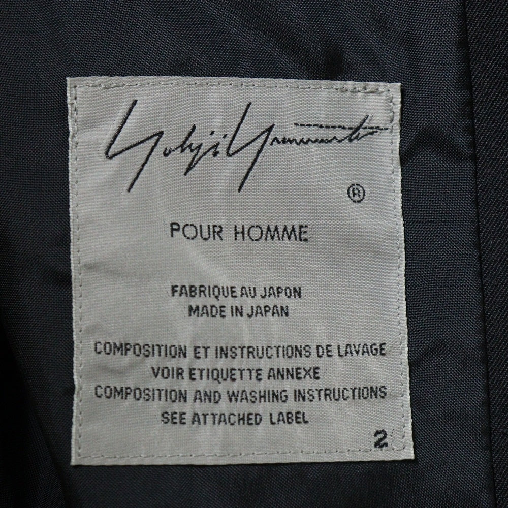 Yohji Yamamoto POUR HOMME(ヨウジヤマモト プールオム) 20SS Pocket Flap Blazer ポケットフラップ ロング丈テーラードジャケットブレザー ブラック HN-J63-100