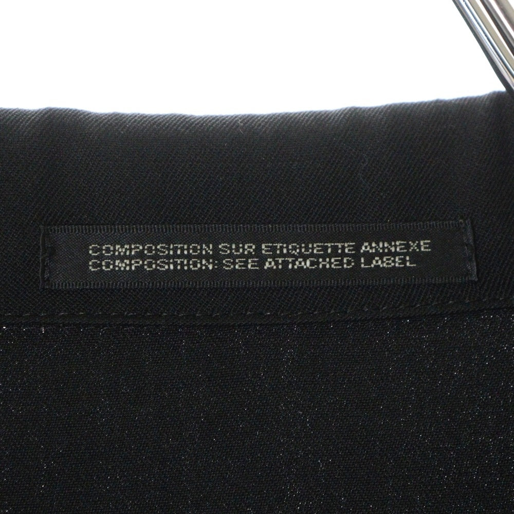Yohji Yamamoto POUR HOMME(ヨウジヤマモト プールオム) 16SS シワギャバ前ホック縦ラインデザインウールテーラードジャケット ブラック H0-J12-100