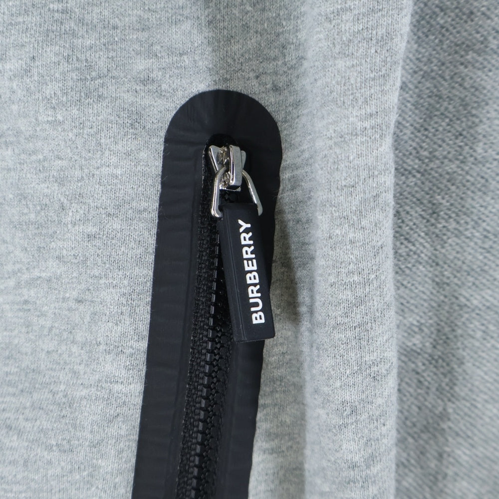 BURBERRY(バーバリー) 切り替えチェックデザインジップアップフーディースウェットパーカー キッズ グレー