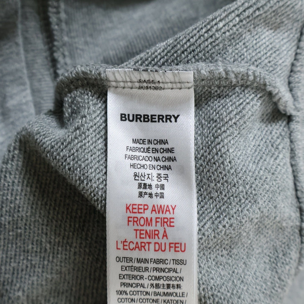 BURBERRY(バーバリー) 切り替えチェックデザインジップアップフーディースウェットパーカー キッズ グレー