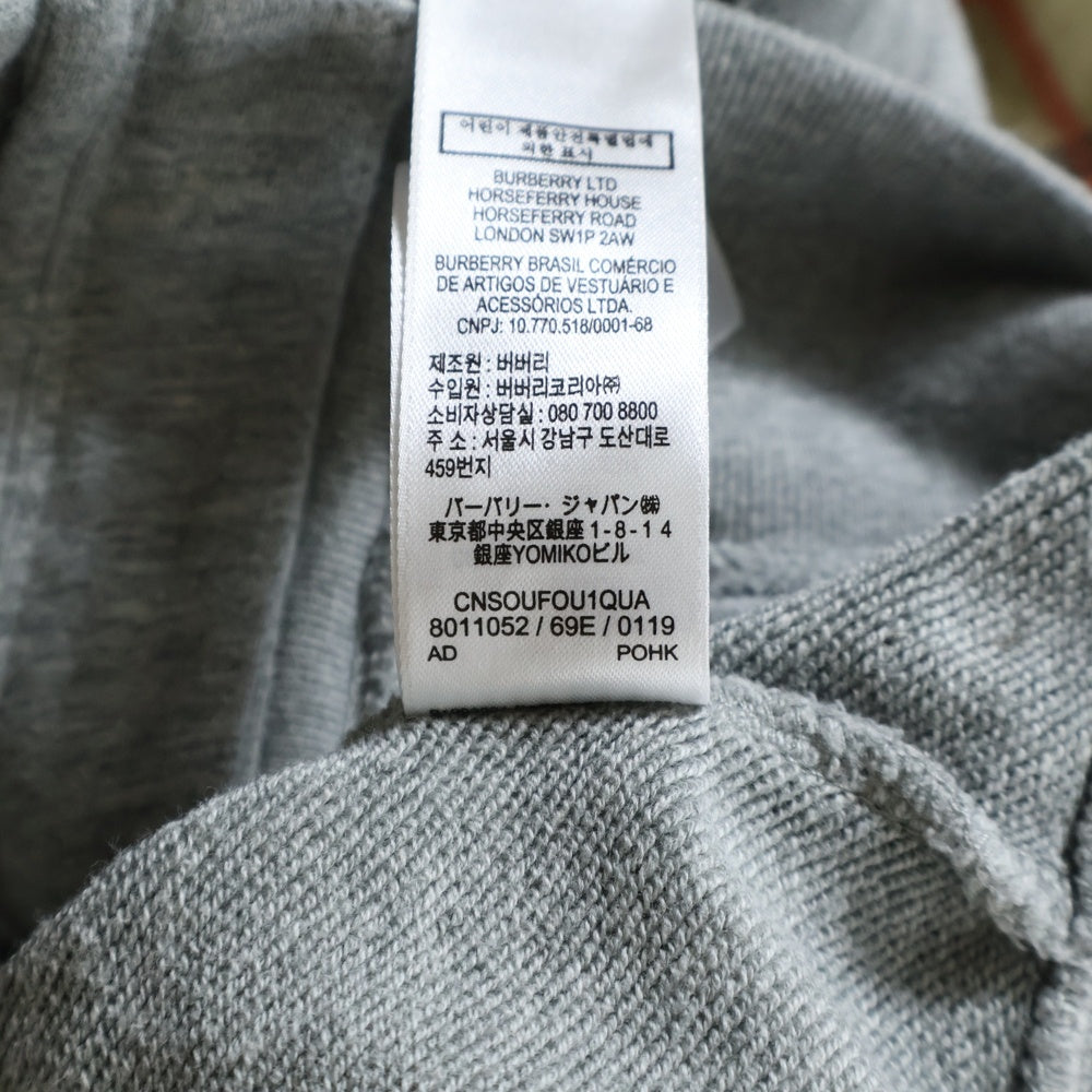 BURBERRY(バーバリー) 切り替えチェックデザインジップアップフーディースウェットパーカー キッズ グレー