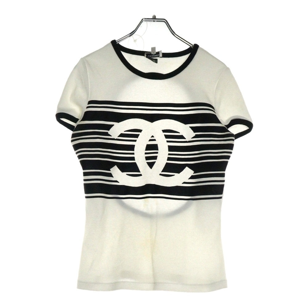 CHANEL(シャネル) ココマーク バックオープン クルーネック半袖Tシャツカットソー レディース ホワイト P74063V64275