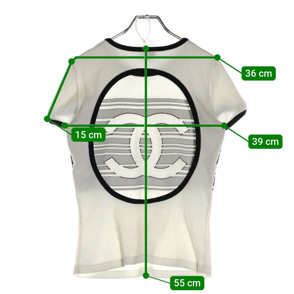 CHANEL(シャネル) ココマーク バックオープン クルーネック半袖Tシャツカットソー レディース ホワイト P74063V64275