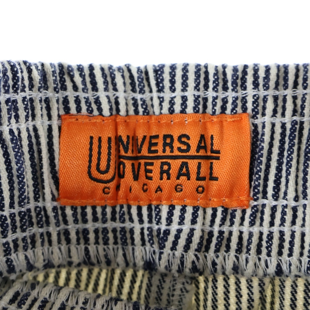 UNIVERSAL OVERALL(ユニバーサルオーバーオール) コットンストライプイージーパンツ ホワイト/ネイビー U211601IN