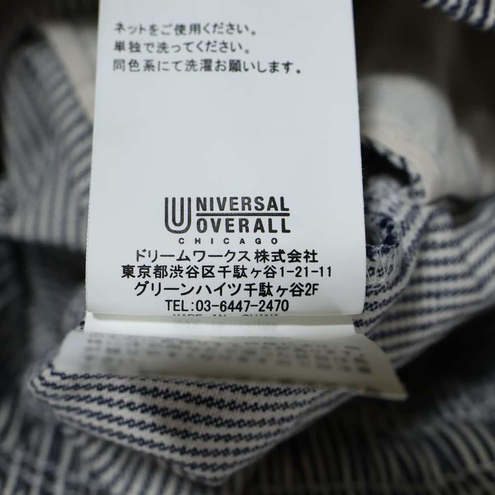 UNIVERSAL OVERALL(ユニバーサルオーバーオール) コットンストライプイージーパンツ ホワイト/ネイビー U211601IN