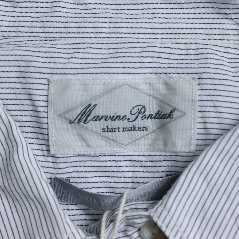 Marvine Pontiak shirt makers(マーヴィンポンティアックシャツメイカーズ) ピンストライプ長袖シャツブラウス ホワイト 2003S