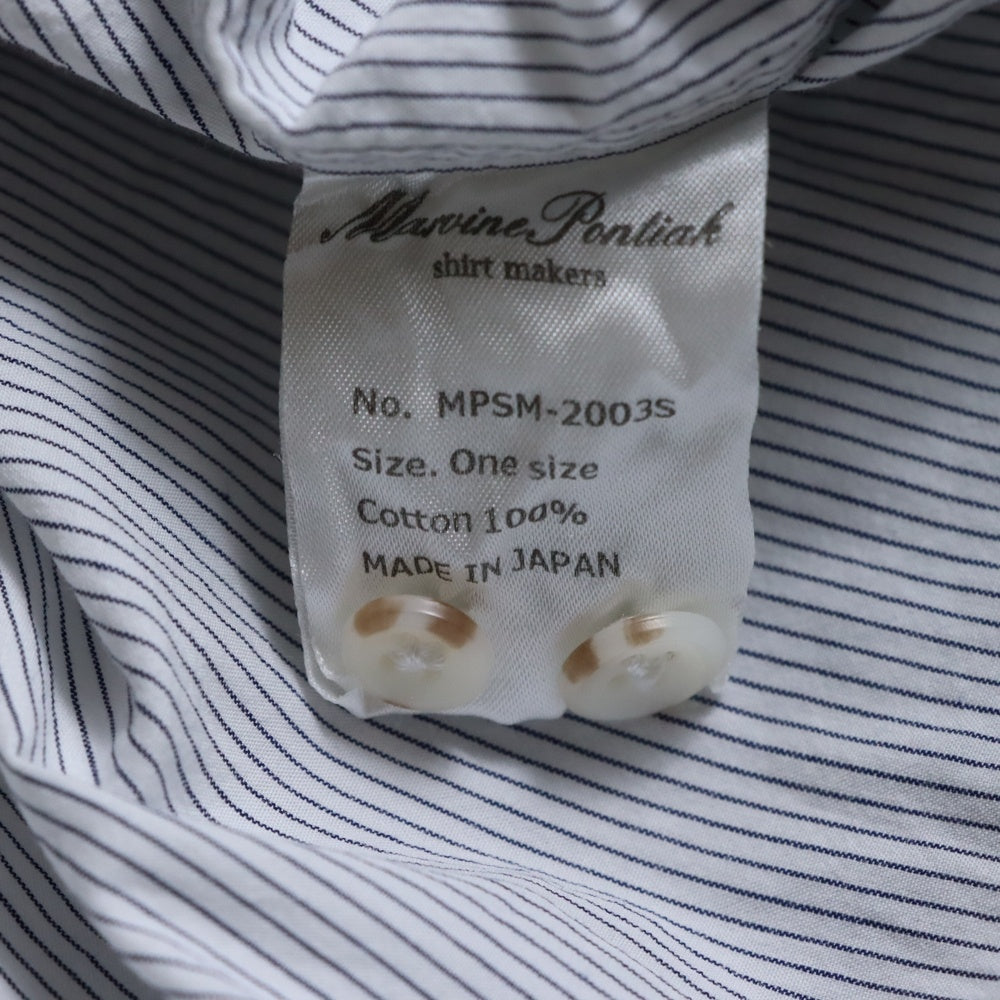 Marvine Pontiak shirt makers(マーヴィンポンティアックシャツメイカーズ) ピンストライプ長袖シャツブラウス ホワイト 2003S