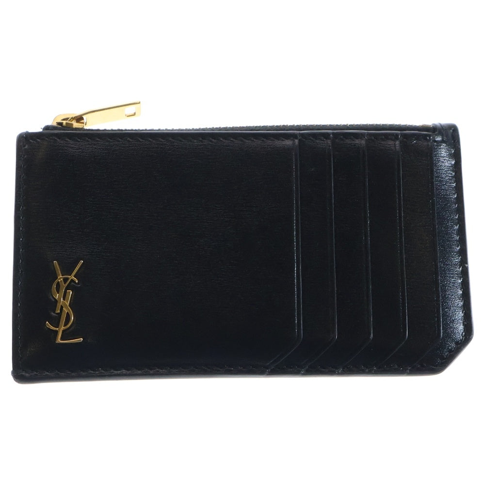 SAINT LAURENT PARIS(サンローランパリ) カサンドラロゴ マネークリップ付きコインケース カードケース ブラック 649345 02G0W