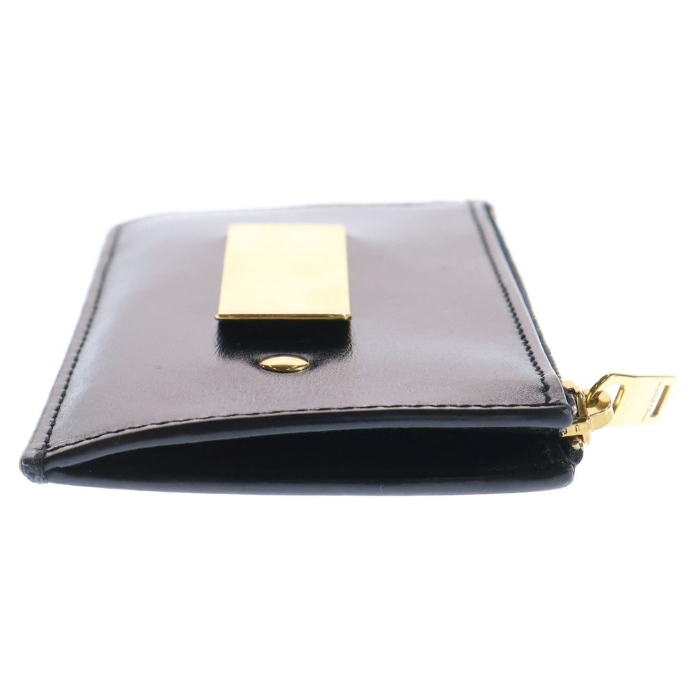 SAINT LAURENT PARIS(サンローランパリ) カサンドラロゴ マネークリップ付きコインケース カードケース ブラック 649345 02G0W