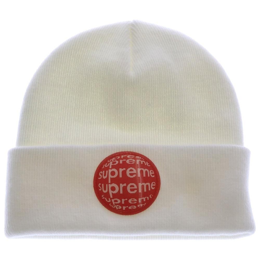 SUPREME(シュプリーム) 21SS Lenticular Patch Beanie レンチキュラーパッチ ビーニー ニット帽 帽子 ホワイト/レッド