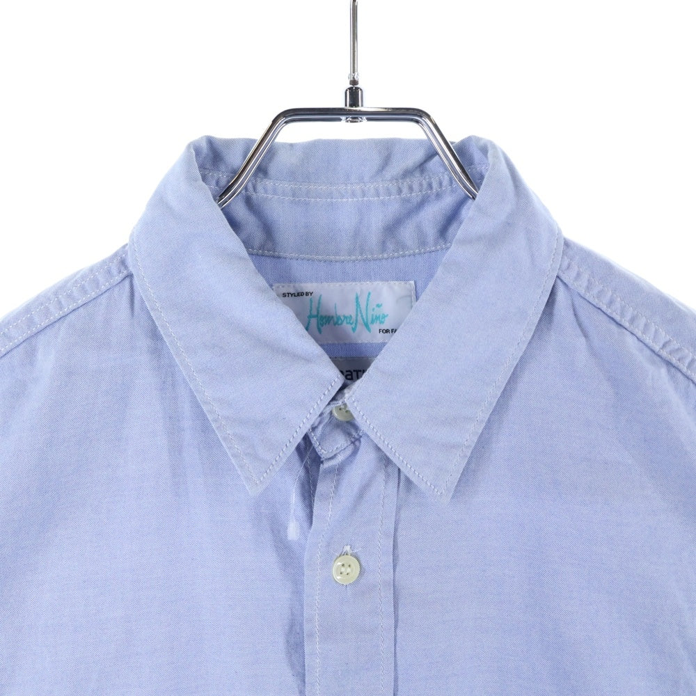 nonnative(ノンネイティブ) ×HOMBRENino フロントチェック切替半袖シャツ ブルー