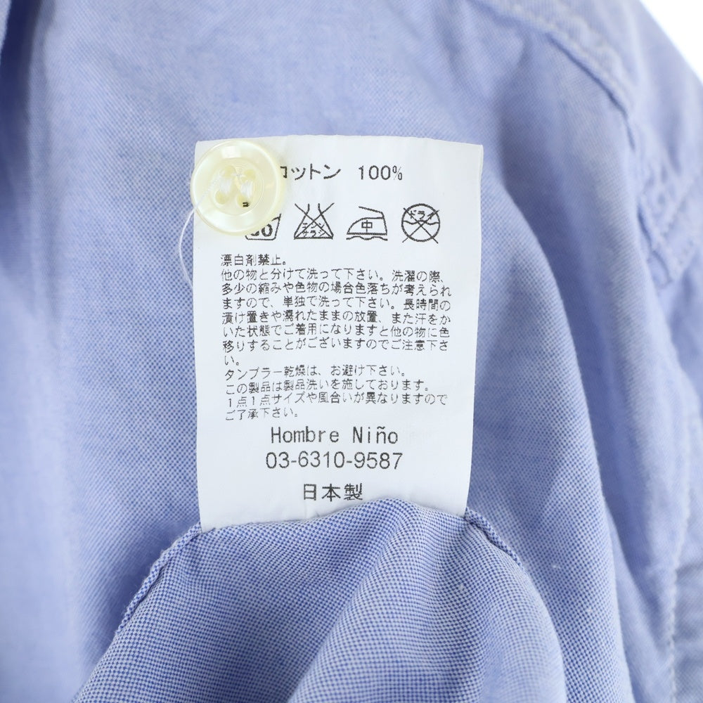 nonnative(ノンネイティブ) ×HOMBRENino フロントチェック切替半袖シャツ ブルー
