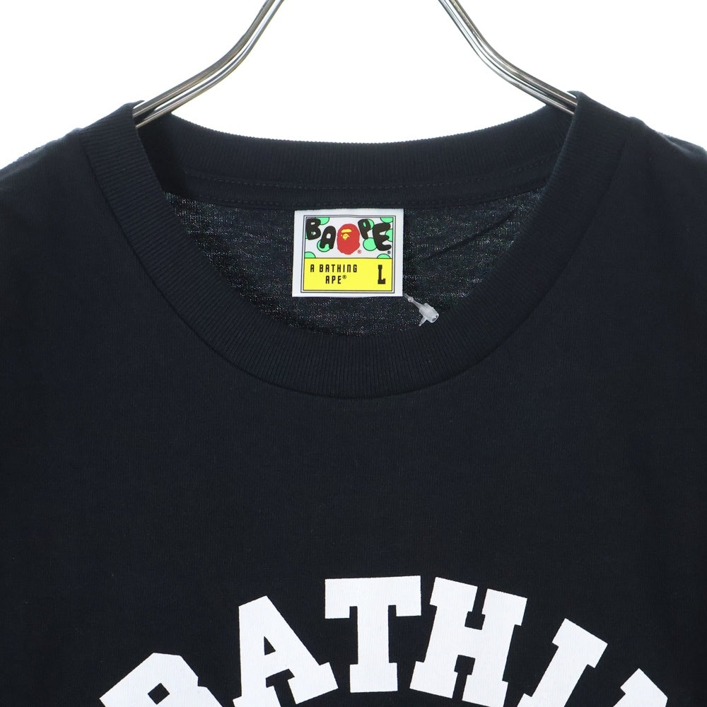 A BATHING APE(アベイシングエイプ) COLLEGE TEE クルーネック半袖Tシャツカットソー ブラック 001TEL801001M