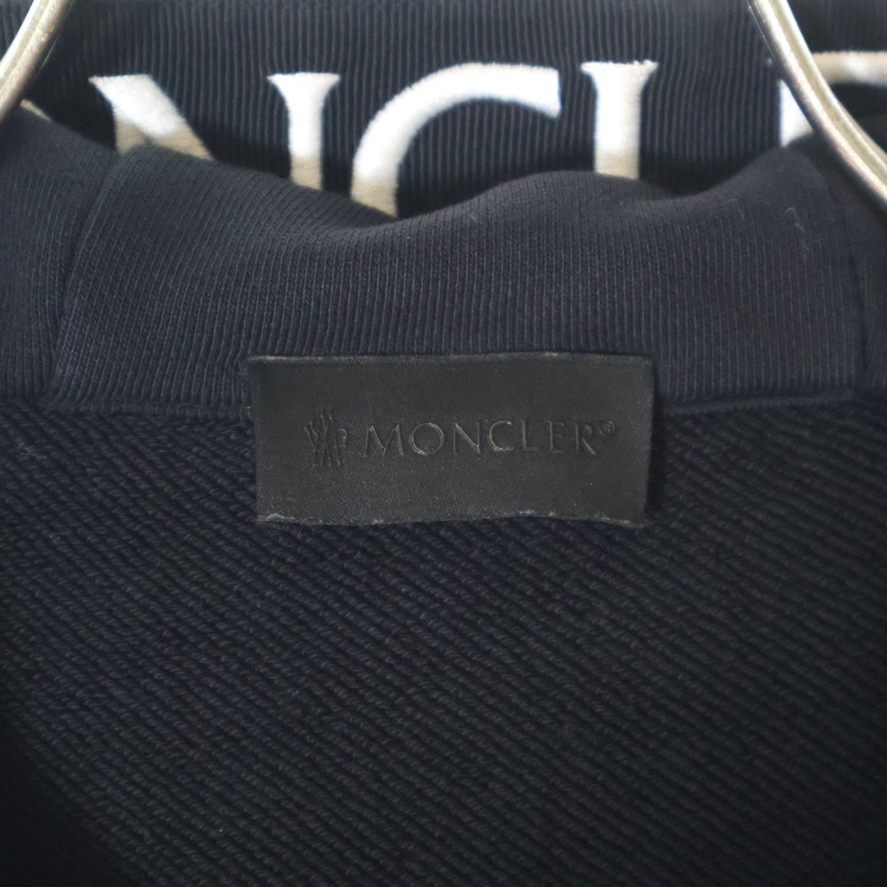 MONCLER(モンクレール) MAGLIA ZIP UP CARDIGAN フード刺繍ロゴ ジップアップスウェットパーカー レディース ブラック H20938G00034 V8183