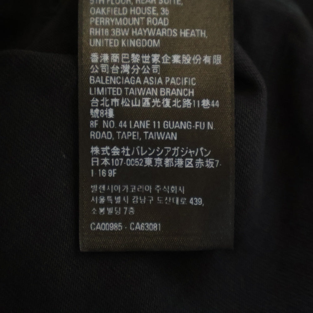 BALENCIAGA(バレンシアガ) バッグラメプリント ラージフィット クルーネック半袖Tシャツカットソー ブラック 641675 TNVU3