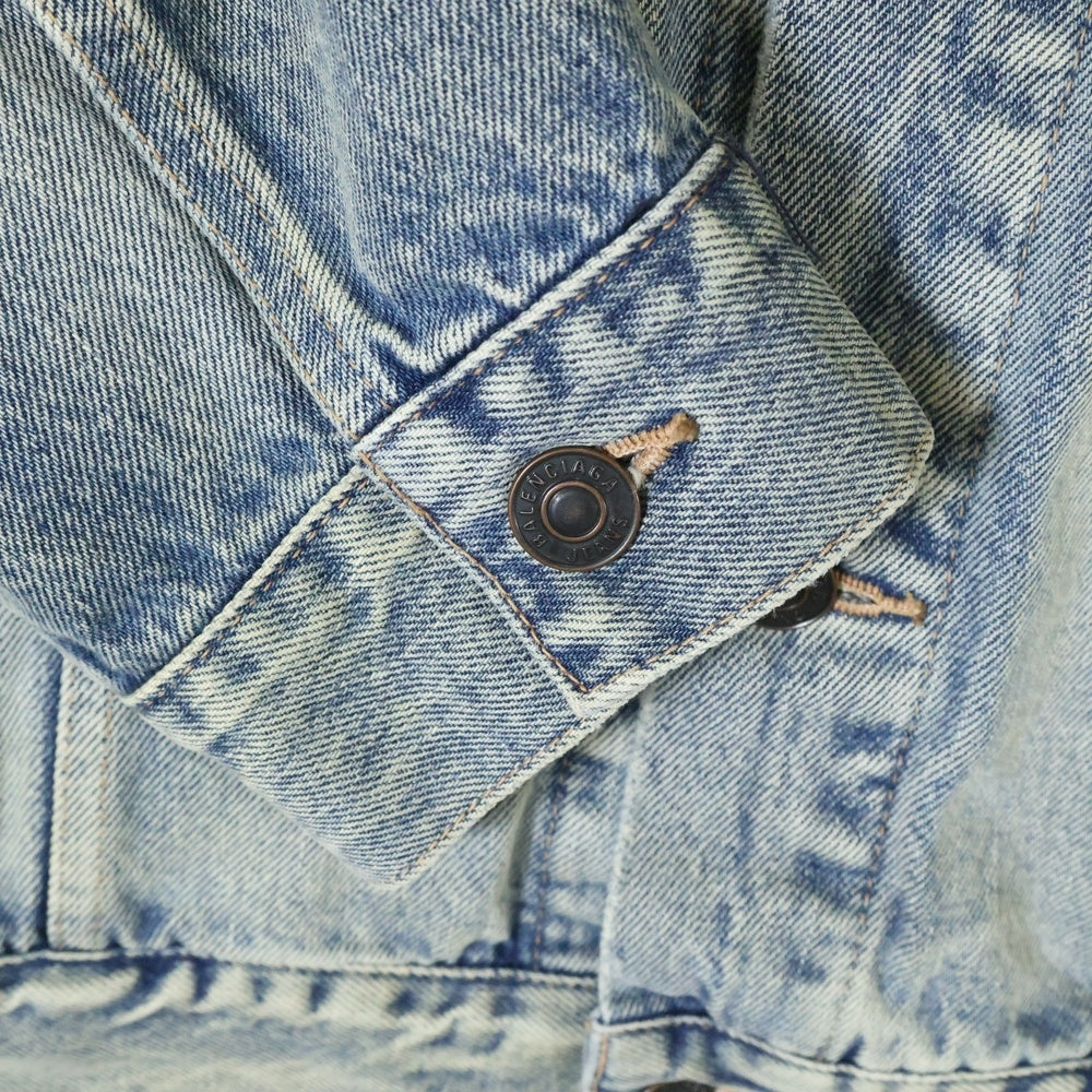 BALENCIAGA(バレンシアガ) 22SS Logo Denim Jacket フロント刺繍ロゴ デニムジャケット インディゴ 671889 TAP04