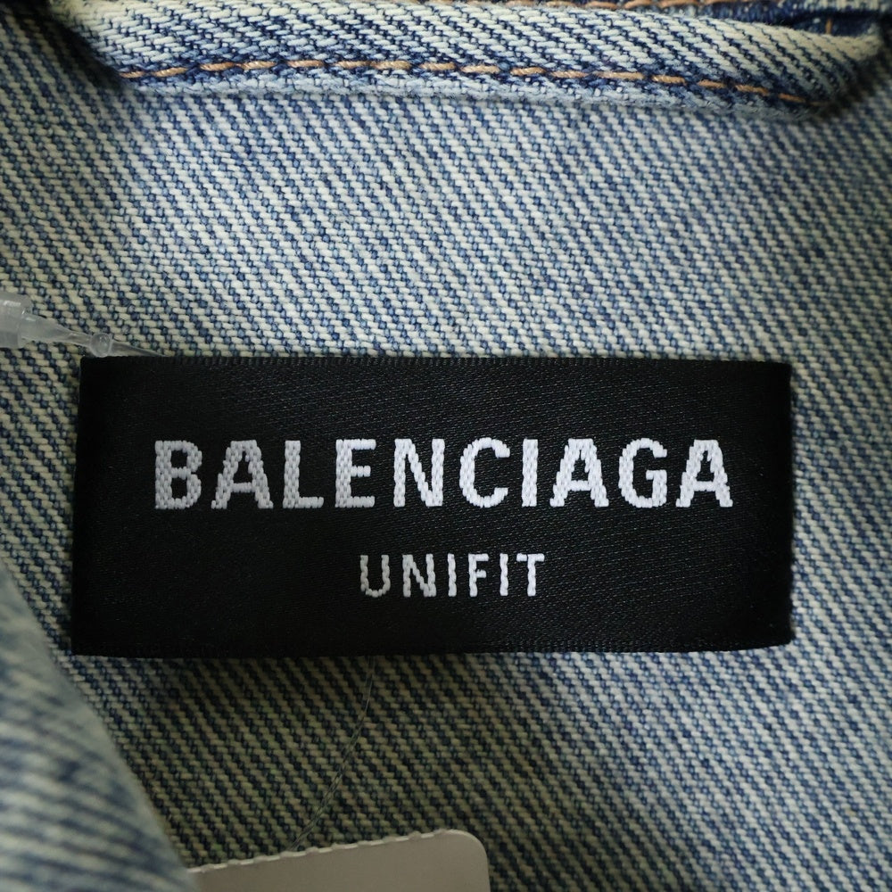 BALENCIAGA(バレンシアガ) 22SS Logo Denim Jacket フロント刺繍ロゴ デニムジャケット インディゴ 671889 TAP04