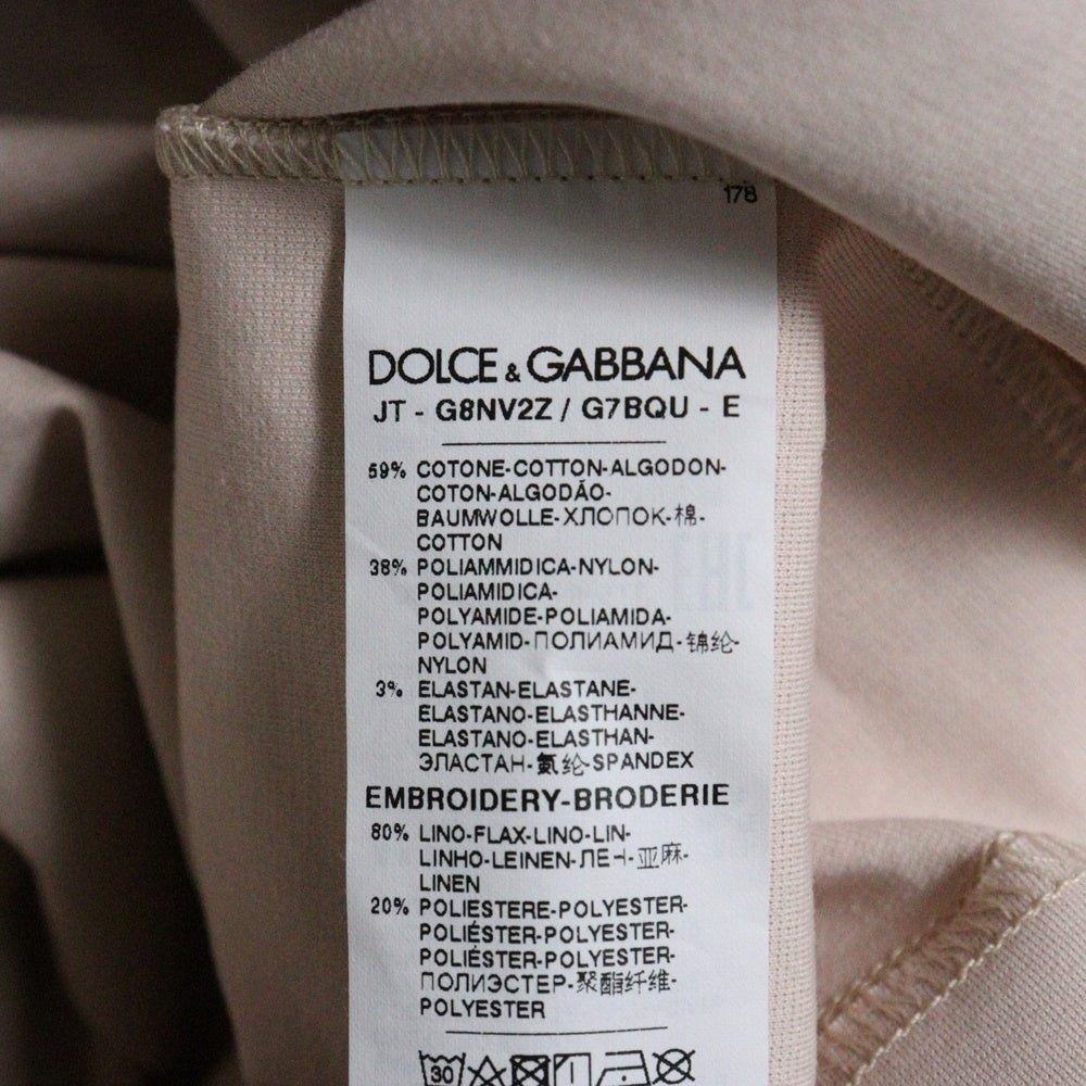 DOLCE & GABBANA(ドルチェアンドガッバーナ) COSMIC LOVE プロントプリント クルーネック半袖Tシャツカットソー ピンク G8NV2Z