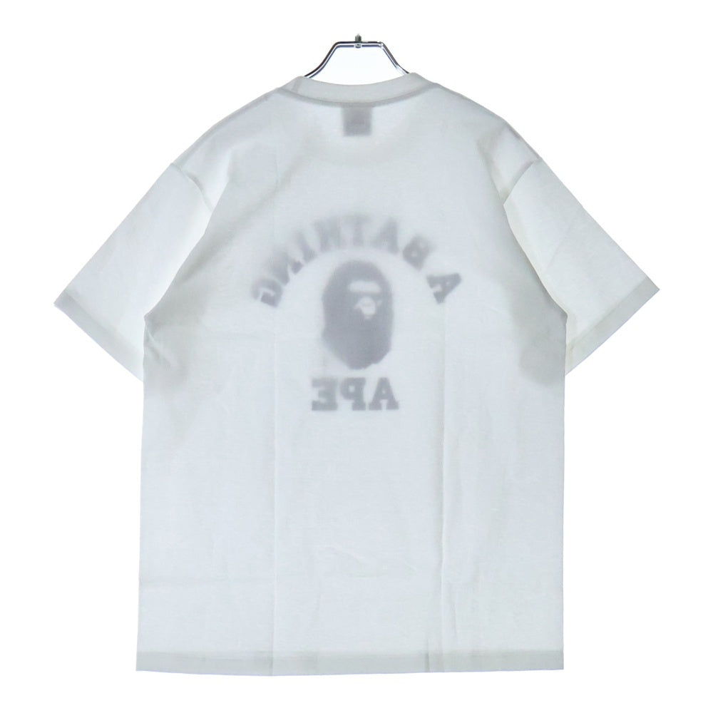 A BATHING APE(アベイシングエイプ) COLOR CAMO COLLEGE TEE カラーカモ クルーネック半袖Tシャツカットソー ホワイト/ネイビー 001TEL801016M