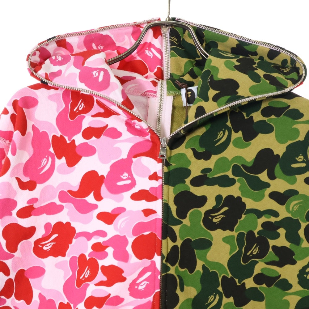 A BATHING APE(アベイシングエイプ) ABC SEPARATE SHARK FULL ZIP HOODIE ABC セパレート シャーク フルジップアップパーカー カモ/ピンク 001ZPL701001M