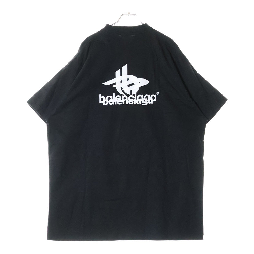 BALENCIAGA(バレンシアガ) 23AW レイヤードスポーツロゴ クルーネック半袖Tシャツカットソー ブラック 739028 TPVF2