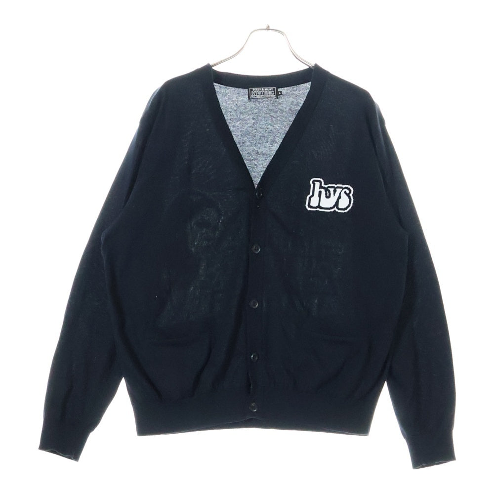 HYSTERIC GLAMOUR(ヒステリックグラマー) SMOKING GIRL スモーキングガール ジャカード 両面プリントコットンカーディガン ブラック 02251ND03