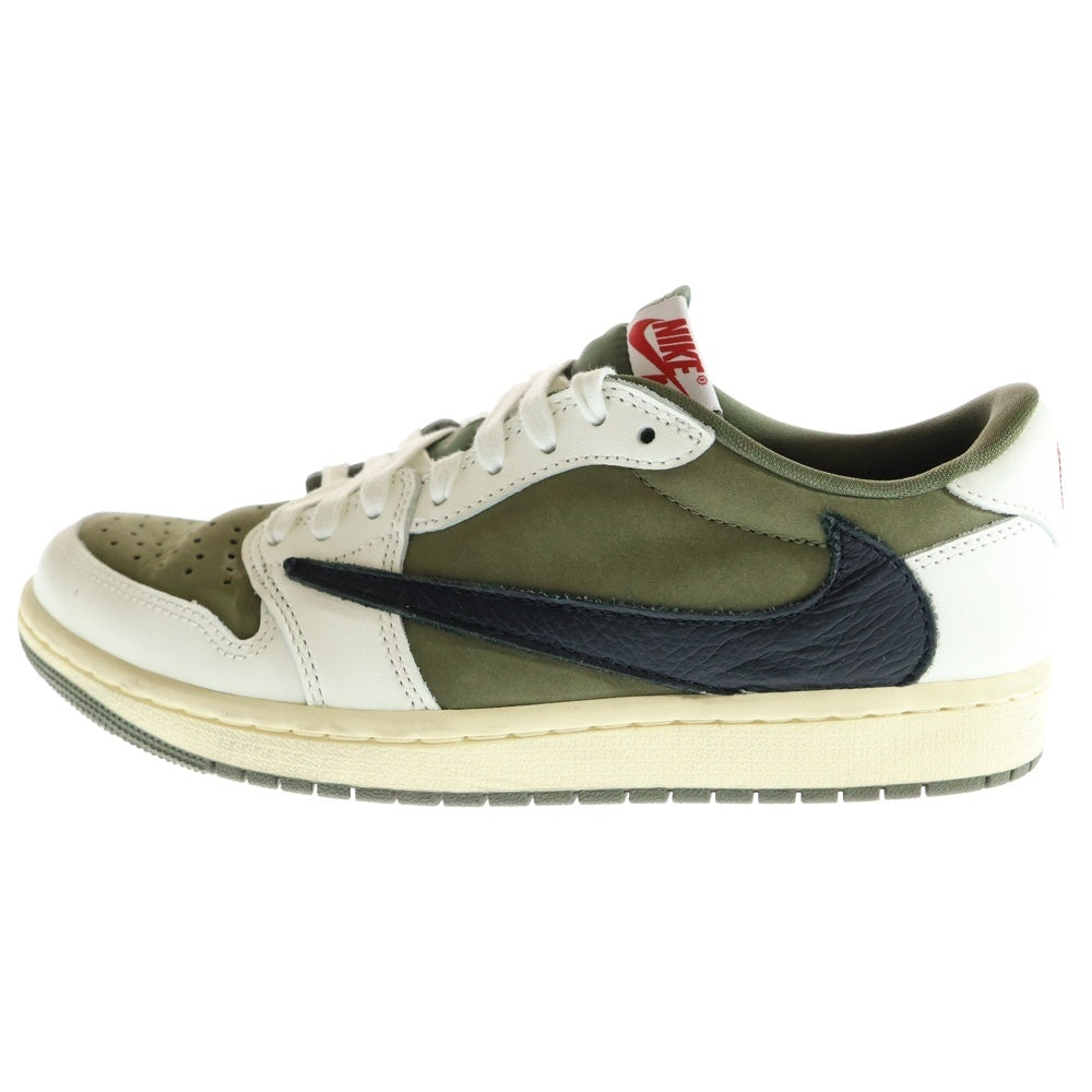 NIKE(ナイキ) ×TRAVIS SCOTT AIR JORDAN 1 LOW OG REVERSE OLIVE トラヴィススコット エアジョーダン リバースオリーブ ローカットスニーカー オリーブ US8/26cm DM7866-200
