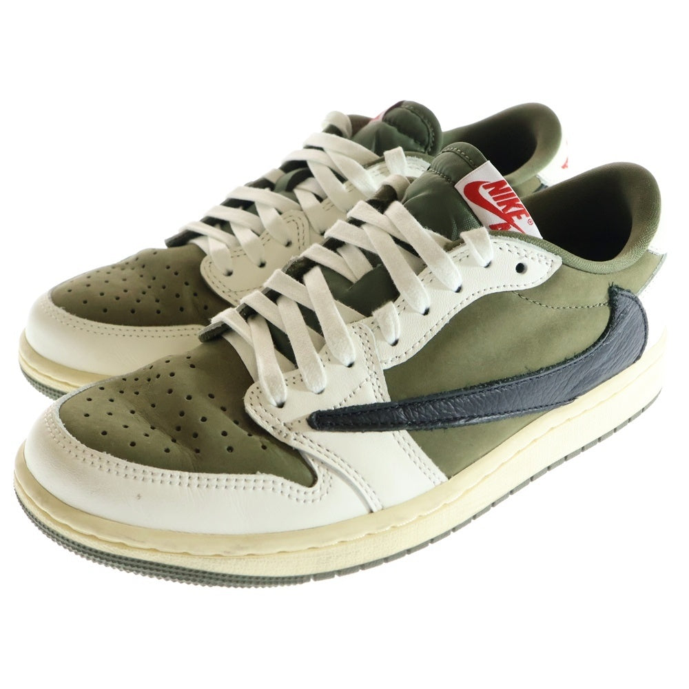 NIKE(ナイキ) ×TRAVIS SCOTT AIR JORDAN 1 LOW OG REVERSE OLIVE トラヴィススコット エアジョーダン リバースオリーブ ローカットスニーカー オリーブ US8/26cm DM7866-200