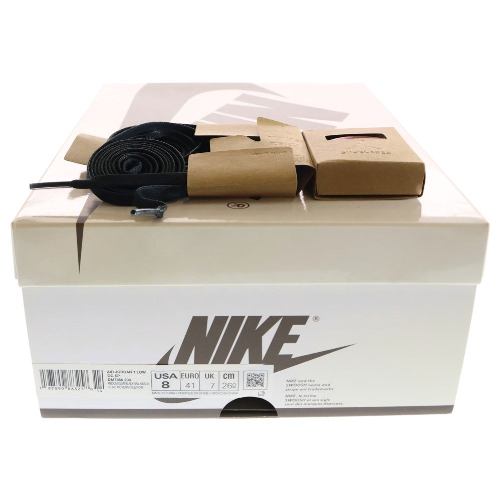 NIKE(ナイキ) ×TRAVIS SCOTT AIR JORDAN 1 LOW OG REVERSE OLIVE トラヴィススコット エアジョーダン リバースオリーブ ローカットスニーカー オリーブ US8/26cm DM7866-200
