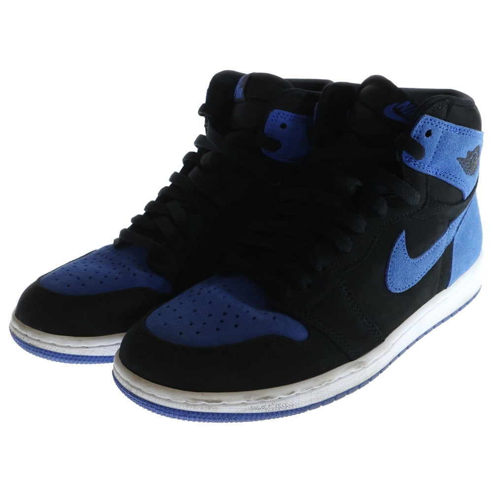 NIKE(ナイキ) AIR JORDAN 1 RETRO HIGH OG ROYAL REIMAGINED エアジョーダン1 レトロ ロイヤル リイマジンド ハイカットスニーカー ブラック/ブルー US8/26cm DZ5485-042