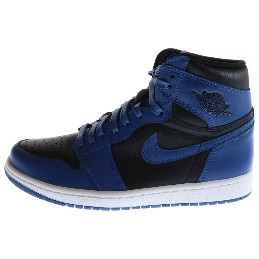 NIKE(ナイキ) AIR JORDAN 1 RETRO HIGH OG エアジョーダン1 レトロ ダークマリーナブルー ハイカットスニーカー ブラック/ブルー US7.5/25.5cm 555088-404