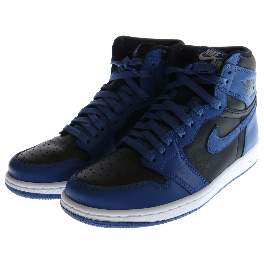 NIKE(ナイキ) AIR JORDAN 1 RETRO HIGH OG エアジョーダン1 レトロ ダークマリーナブルー ハイカットスニーカー ブラック/ブルー US7.5/25.5cm 555088-404
