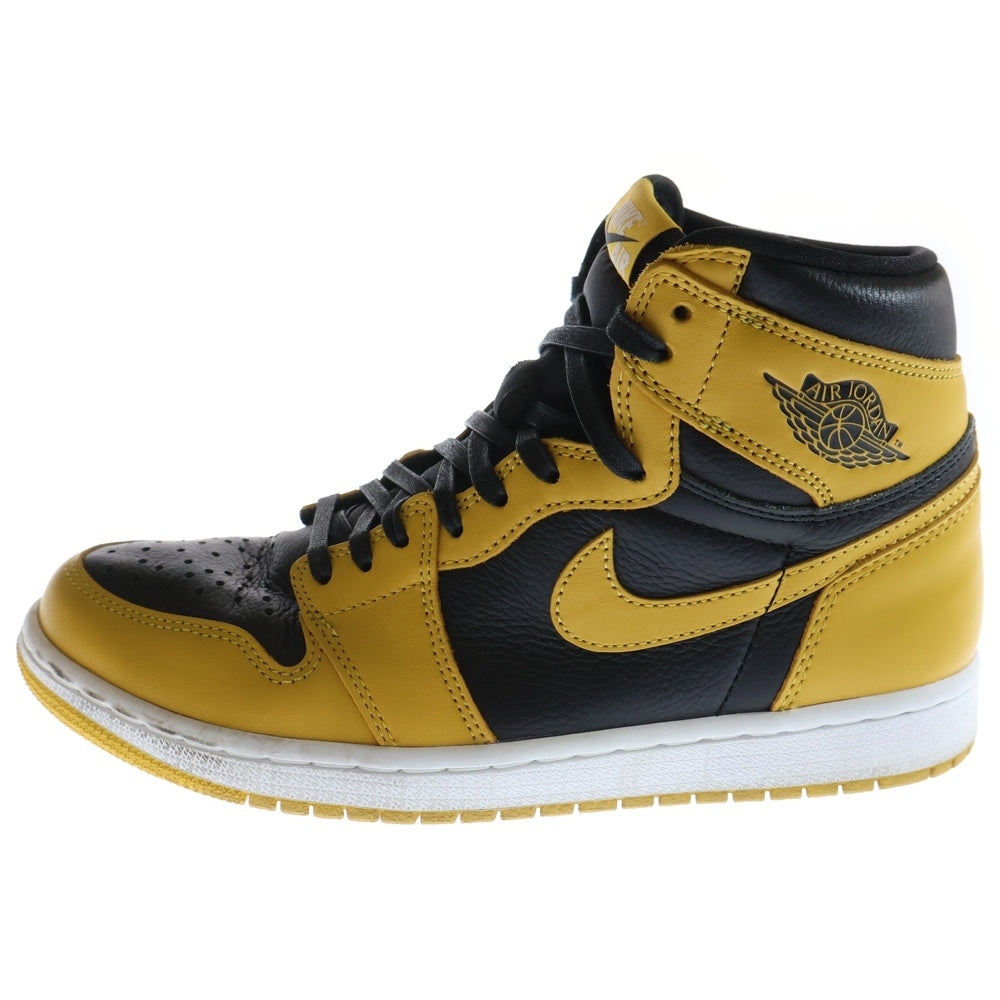 NIKE(ナイキ) AIR JORDAN1 RETRO HIGH OG POLLEN エアジョーダン 1 レトロ パラン ハイカットスニーカー ブラック/イエロー US8/26cm 555088-701